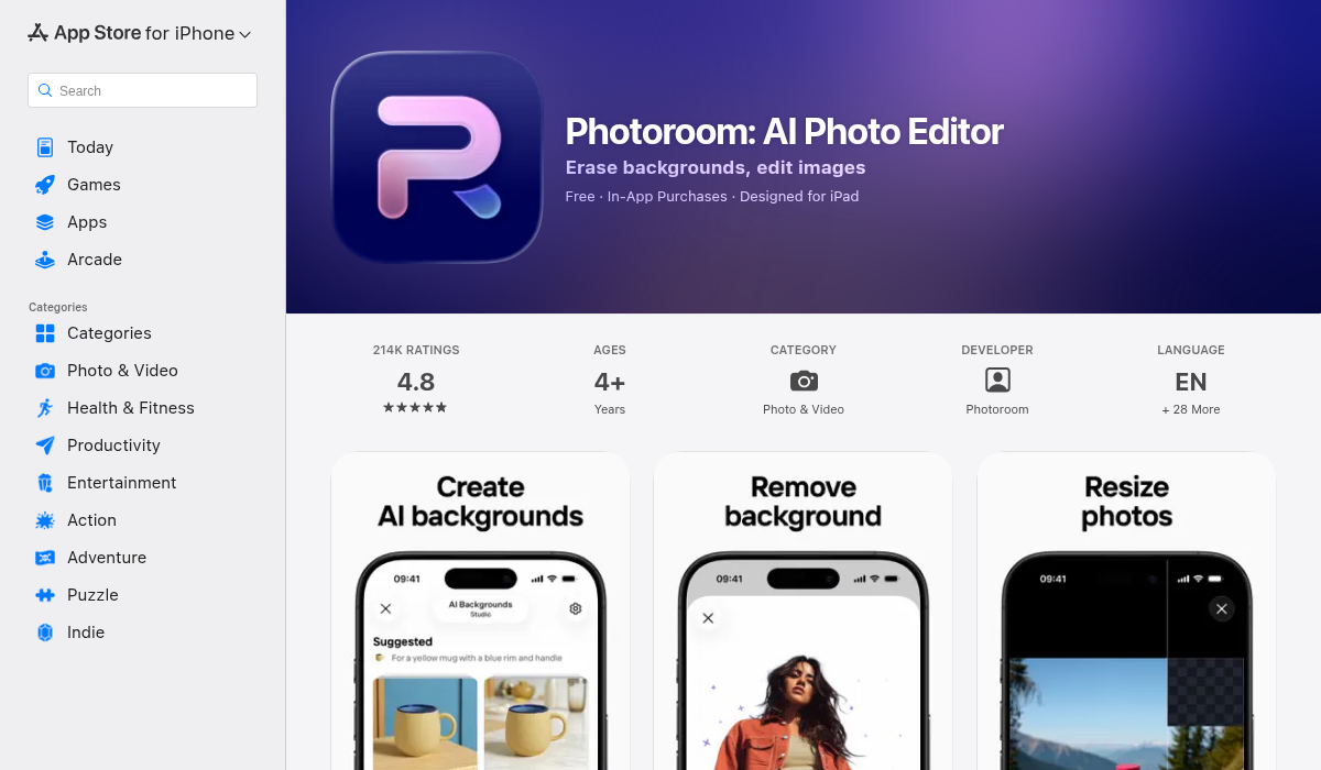PhotoRoom on the App Store