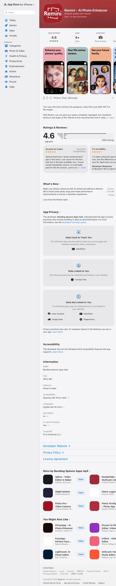 Remini on the App Store