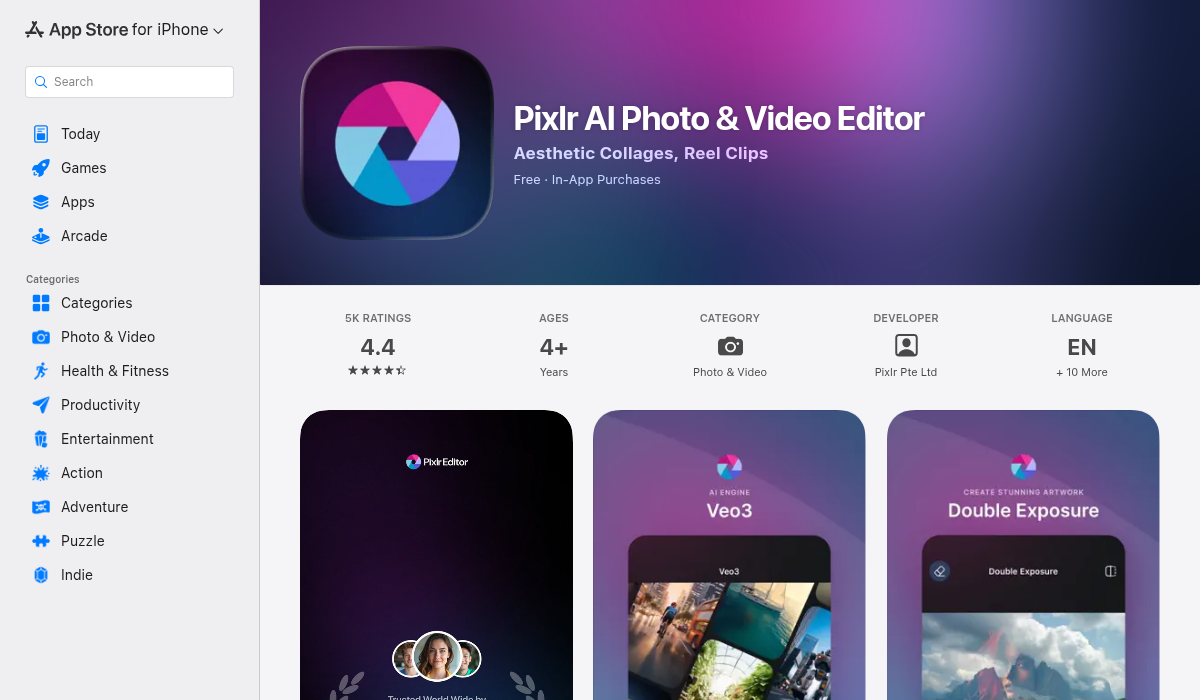 Pixlr on the App Store