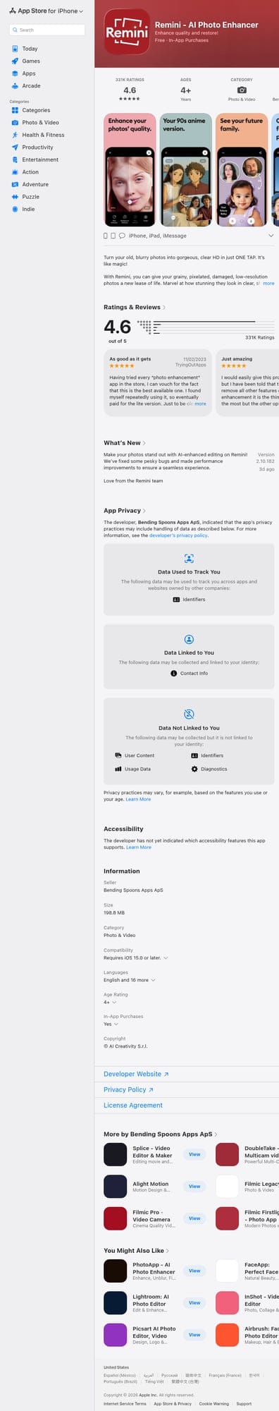 Remini AI Photo Enhancer on the App Store