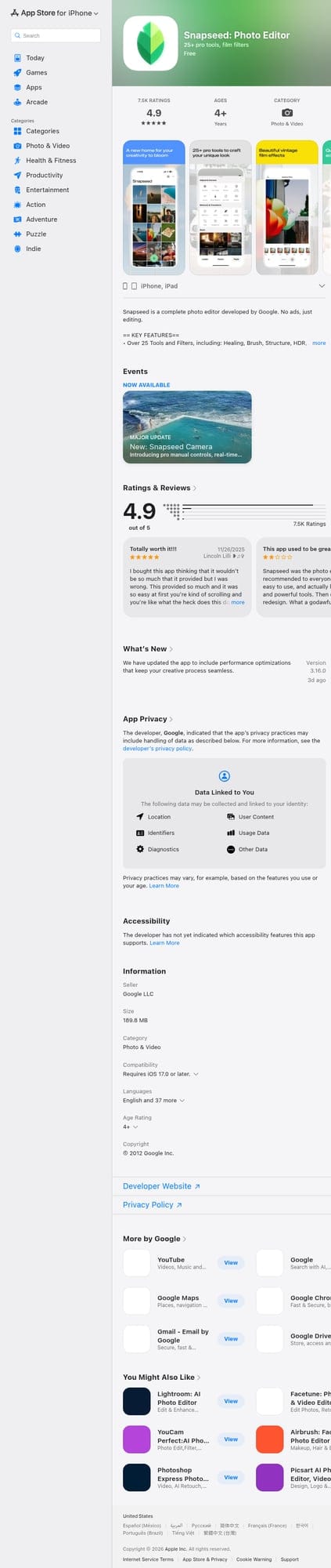 Snapseed Photo Editor on the App Store
