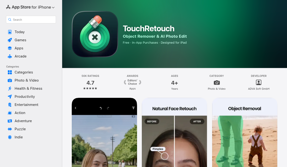 TouchRetouch on the App Store